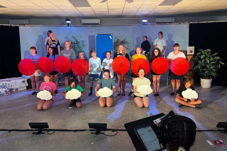 Theater campers rehearsing