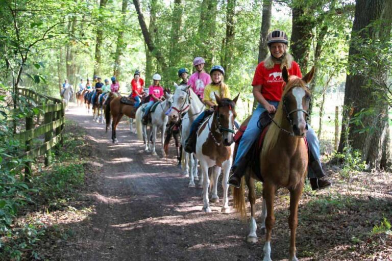 Girls on a trail ride