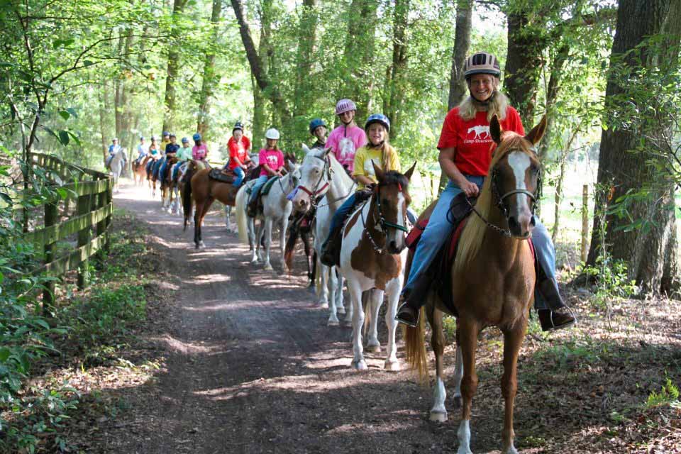 Girls on a trail ride