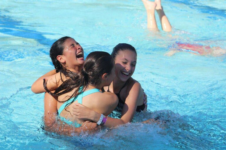 Girls enjoying the pool