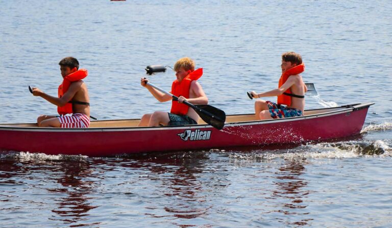 Boys in a canoe