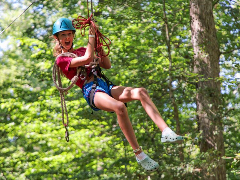 Girl on zipline