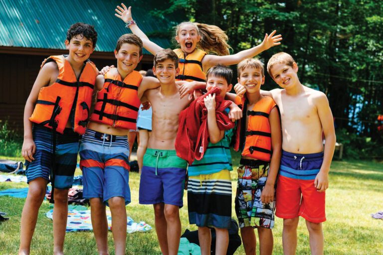 Group of campers smiling