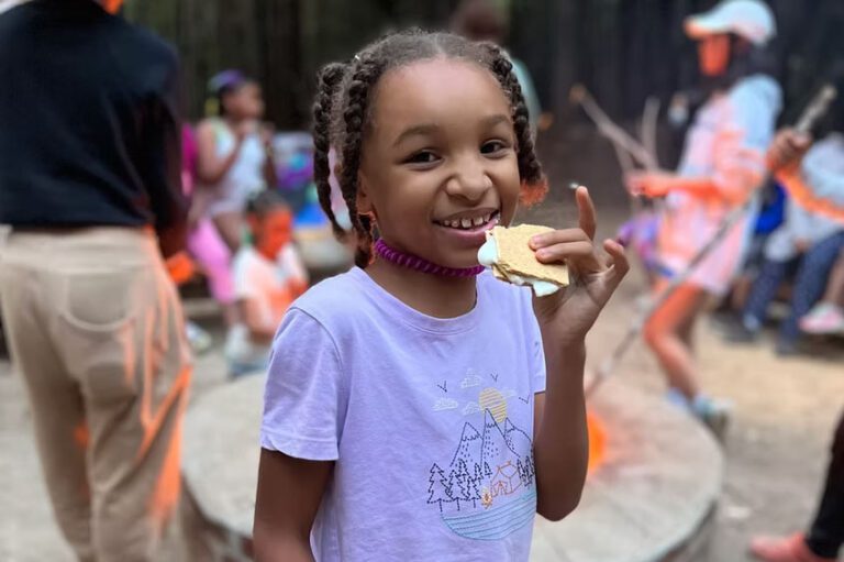 Girl hold s'more