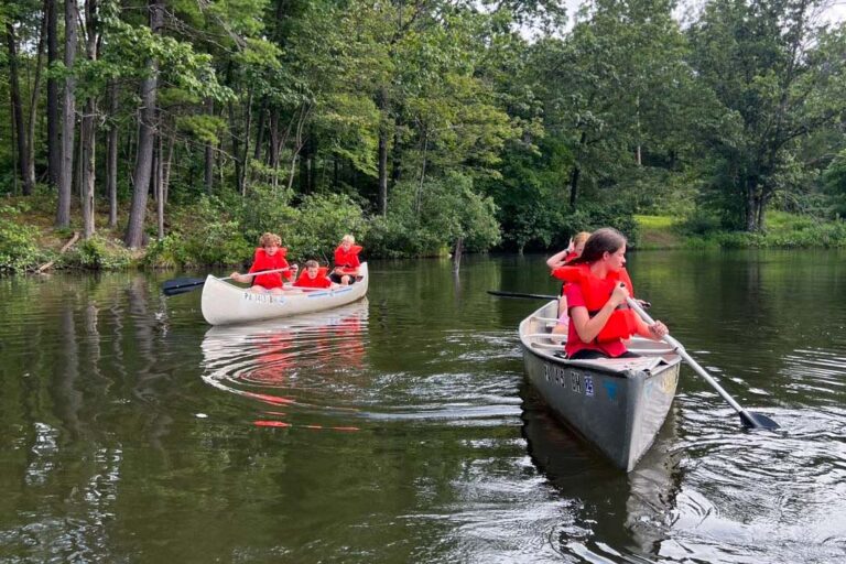 Campers canoeing