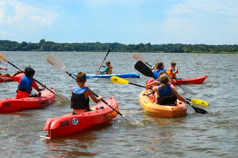 Campers kayaking