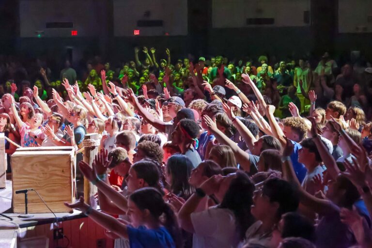 Campers singing