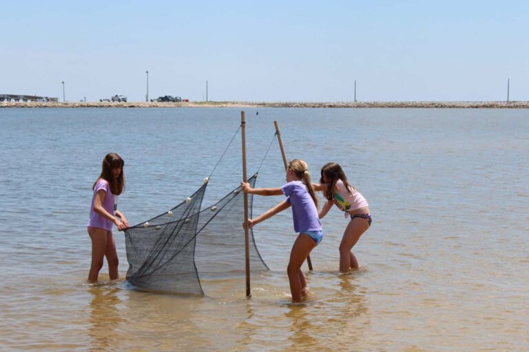 Girls doing marine science