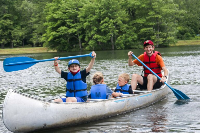 Campers in a canoe