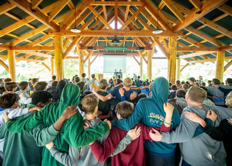 Camp gathering in song