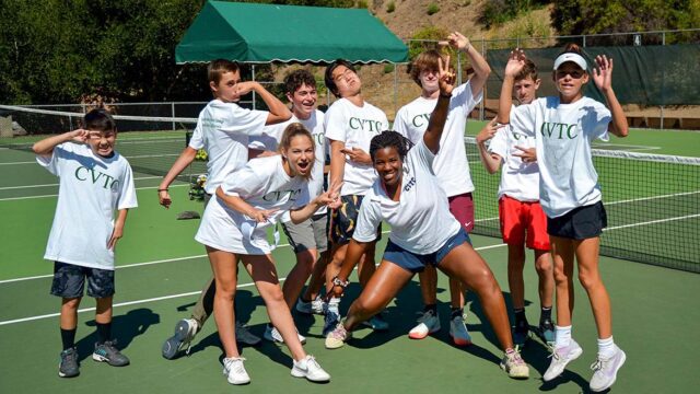 Happy tennis campers