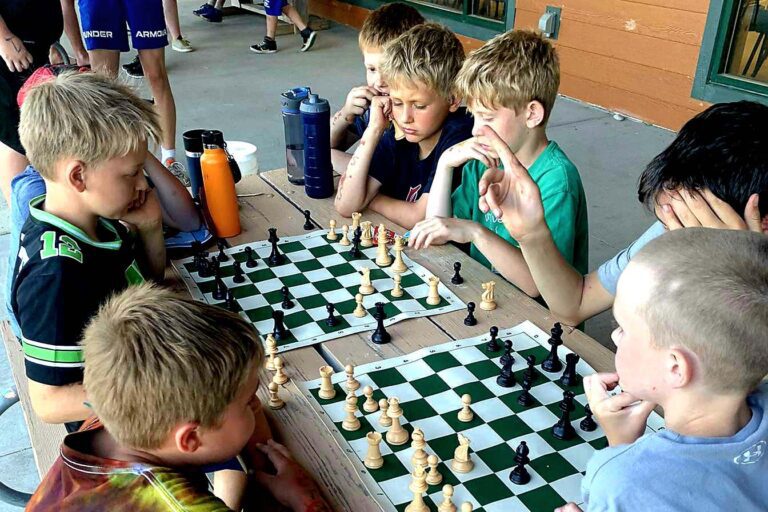 Boys playing chess