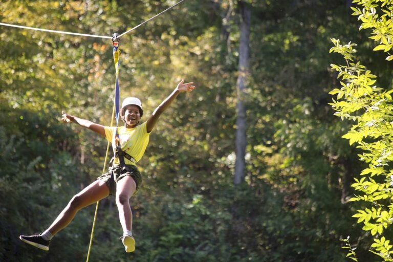 Girl on zipline