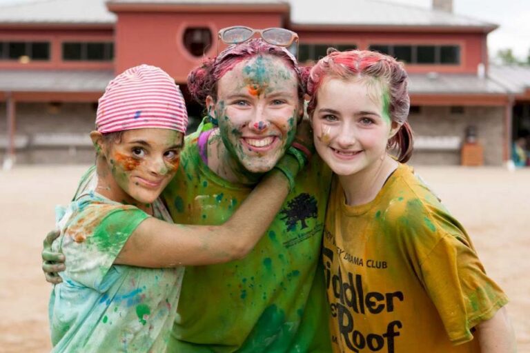 Campers covered in paint