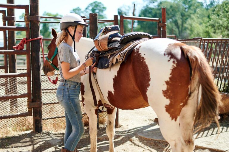 Girl next to a horse