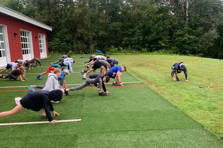 Campers stretching