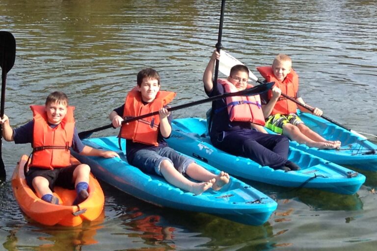 Boys kayaking