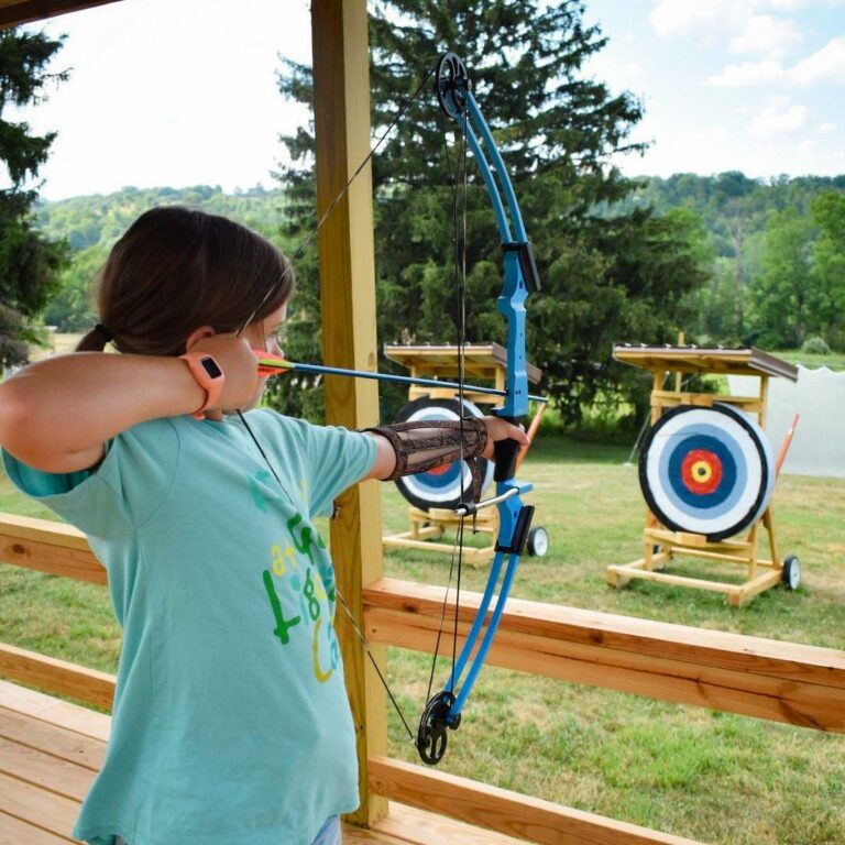 Girl at archery range