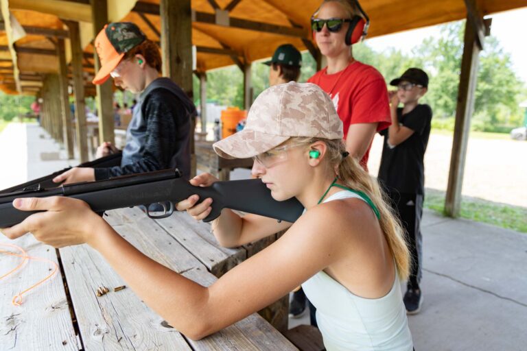 Girl at riflery range