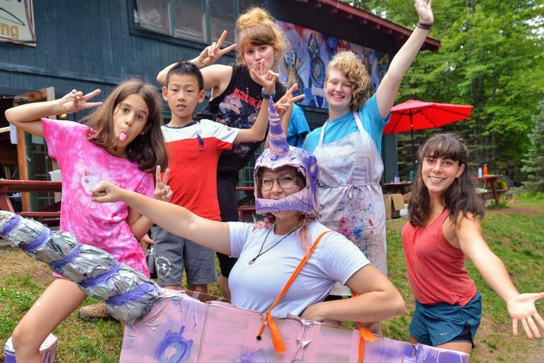 Campers with art creation