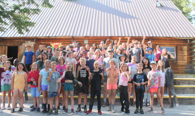 Group of happy campers