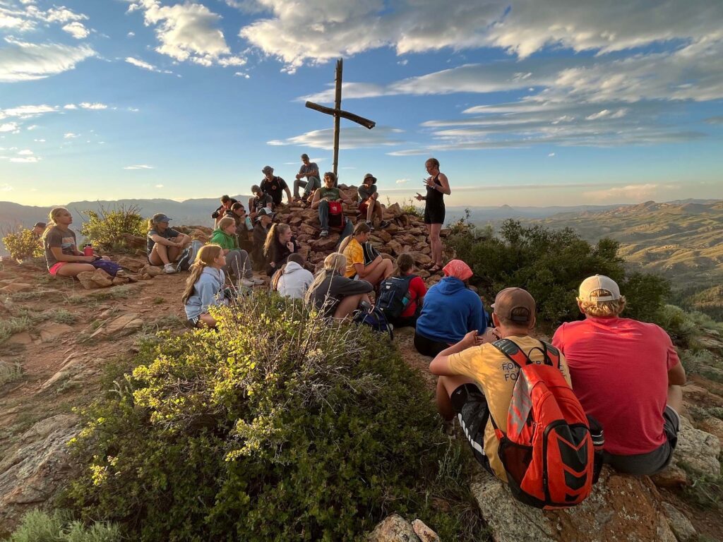 Group on top of a mountain