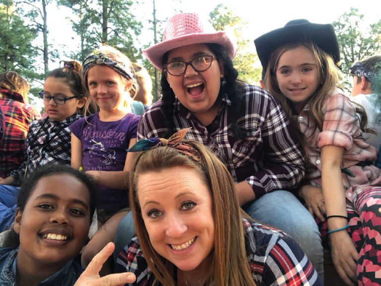 Camper group with cowboy outfits