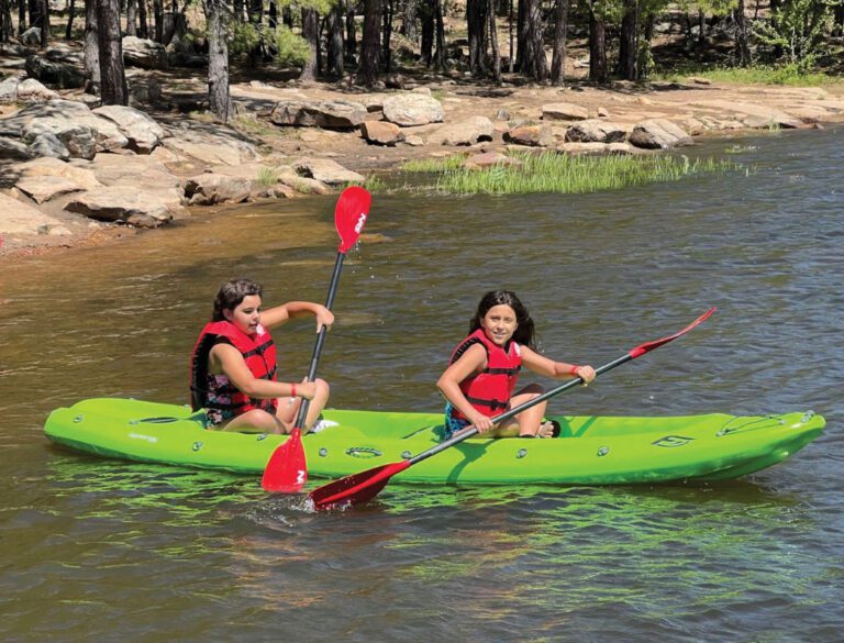 Two girls in a kayak