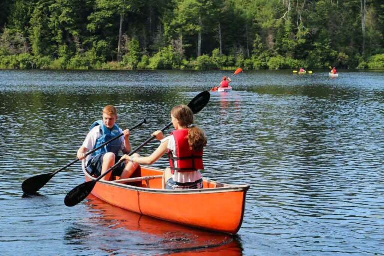 Campers canoeing