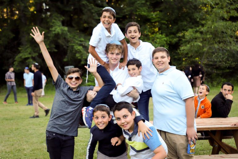 Group of happy campers