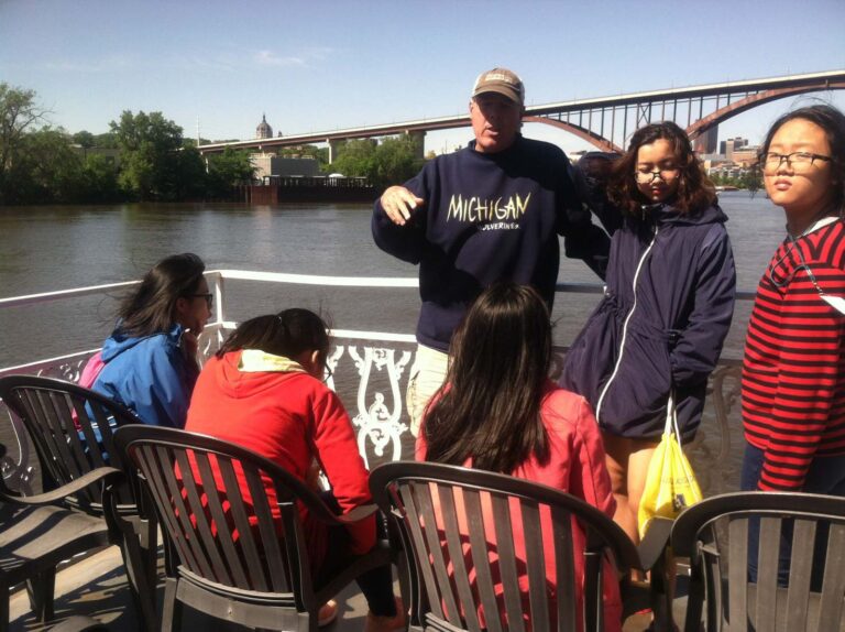 Campers on boat ride