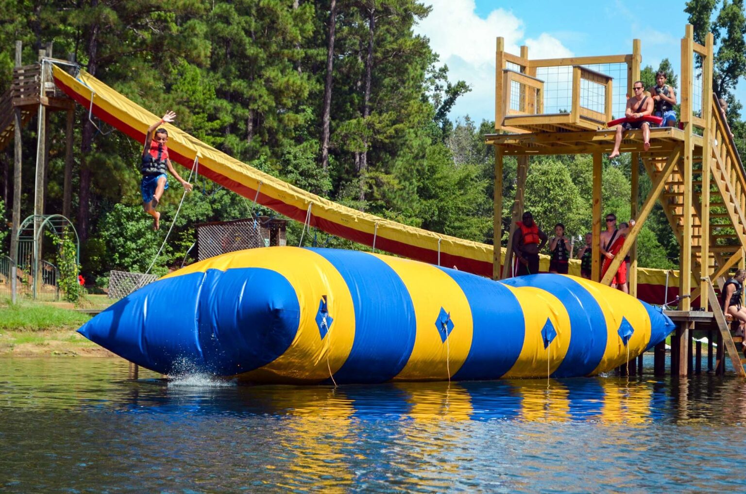 Camper flying off lake blob