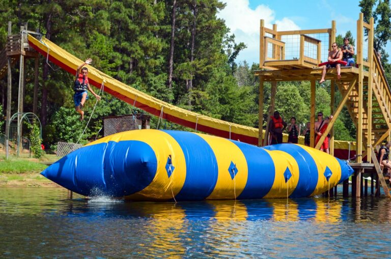 Camper flying off lake blob