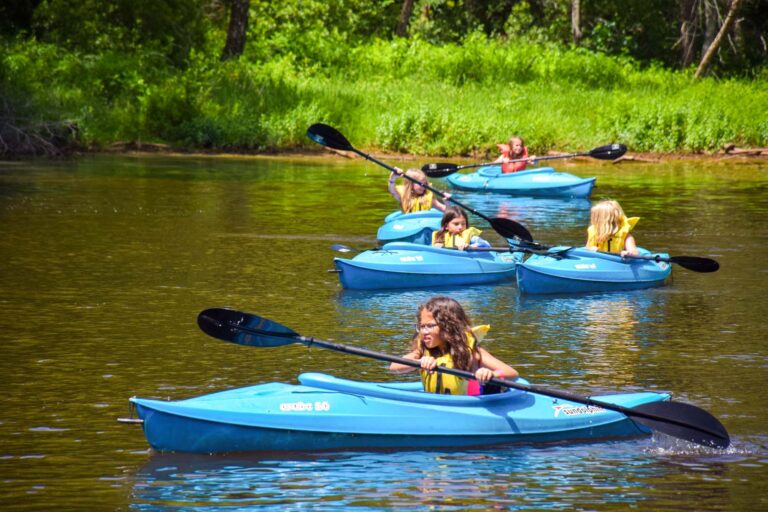 Girls kayaking