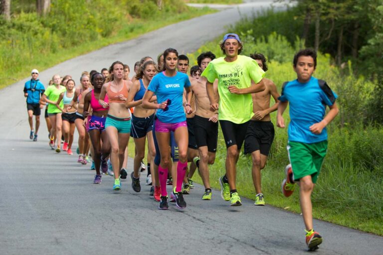 Group running on road
