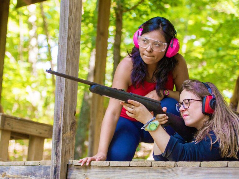 Girl at riflery range