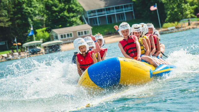 Boys on banana boat