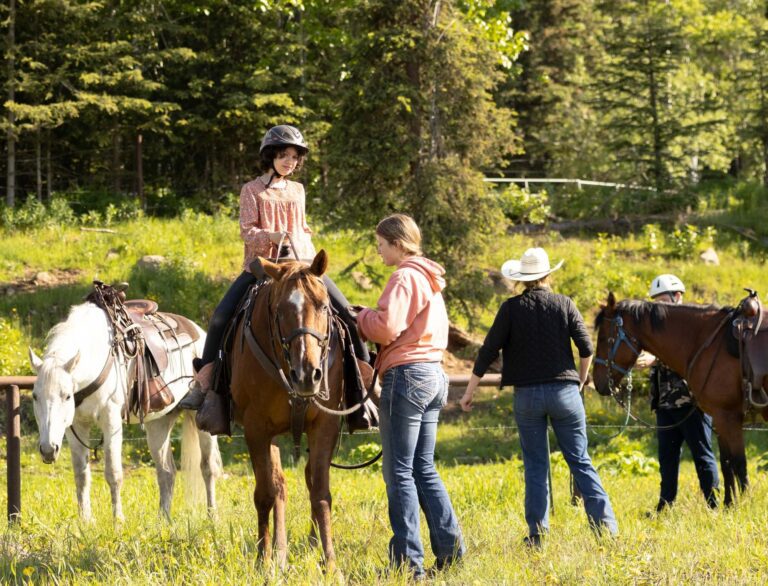 Girl riding a horse