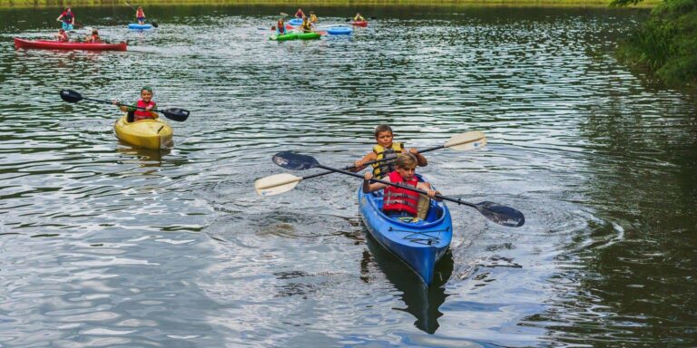 Campers kayaking