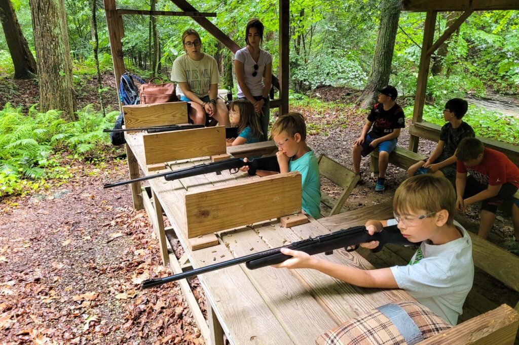 Campers at riflery range