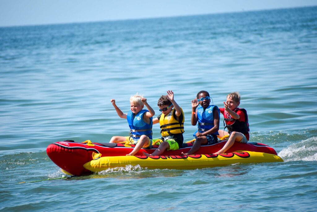 Boys on banana boat