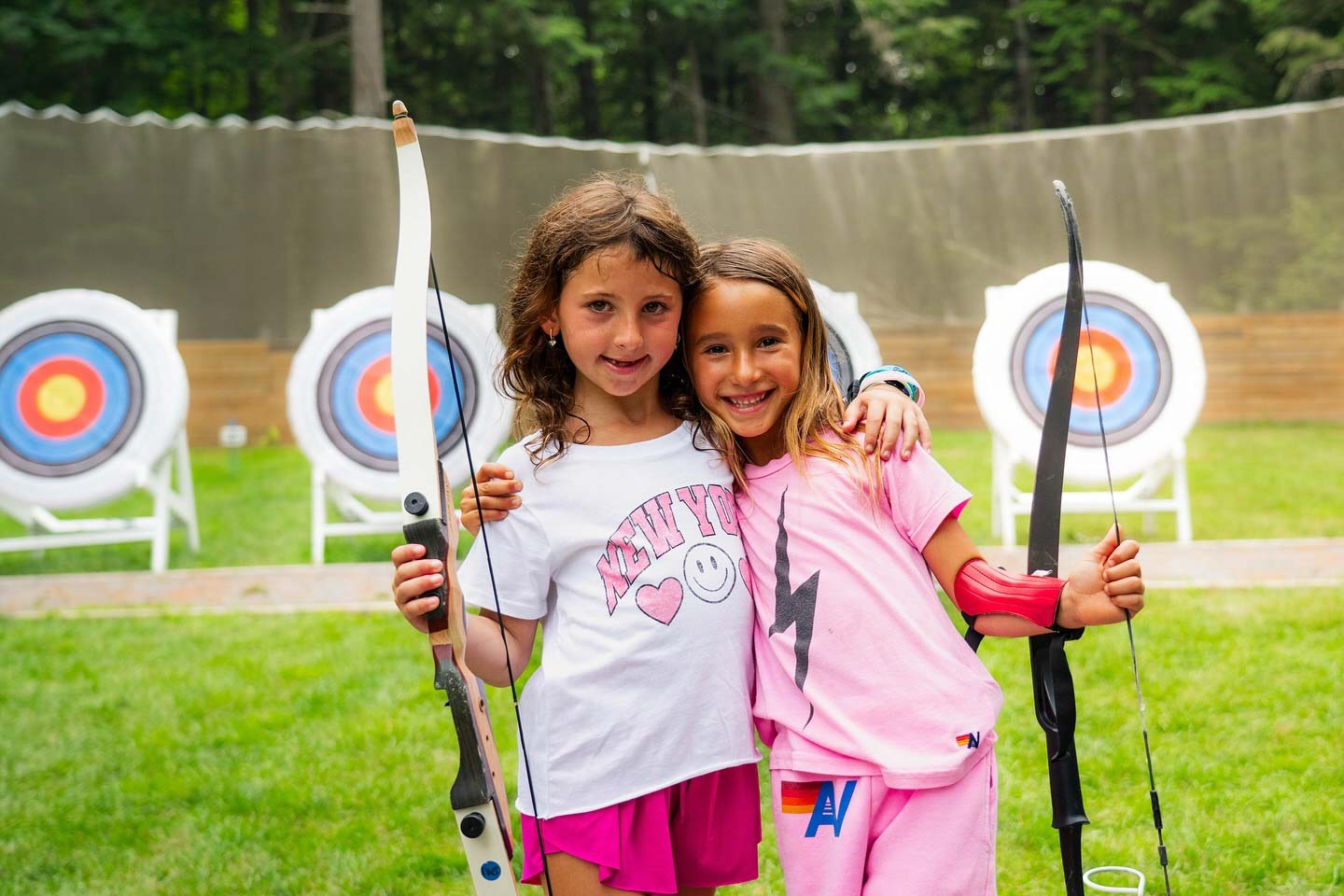 Girls at archery range