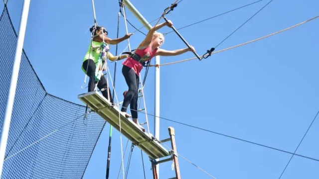Girl on trapeze