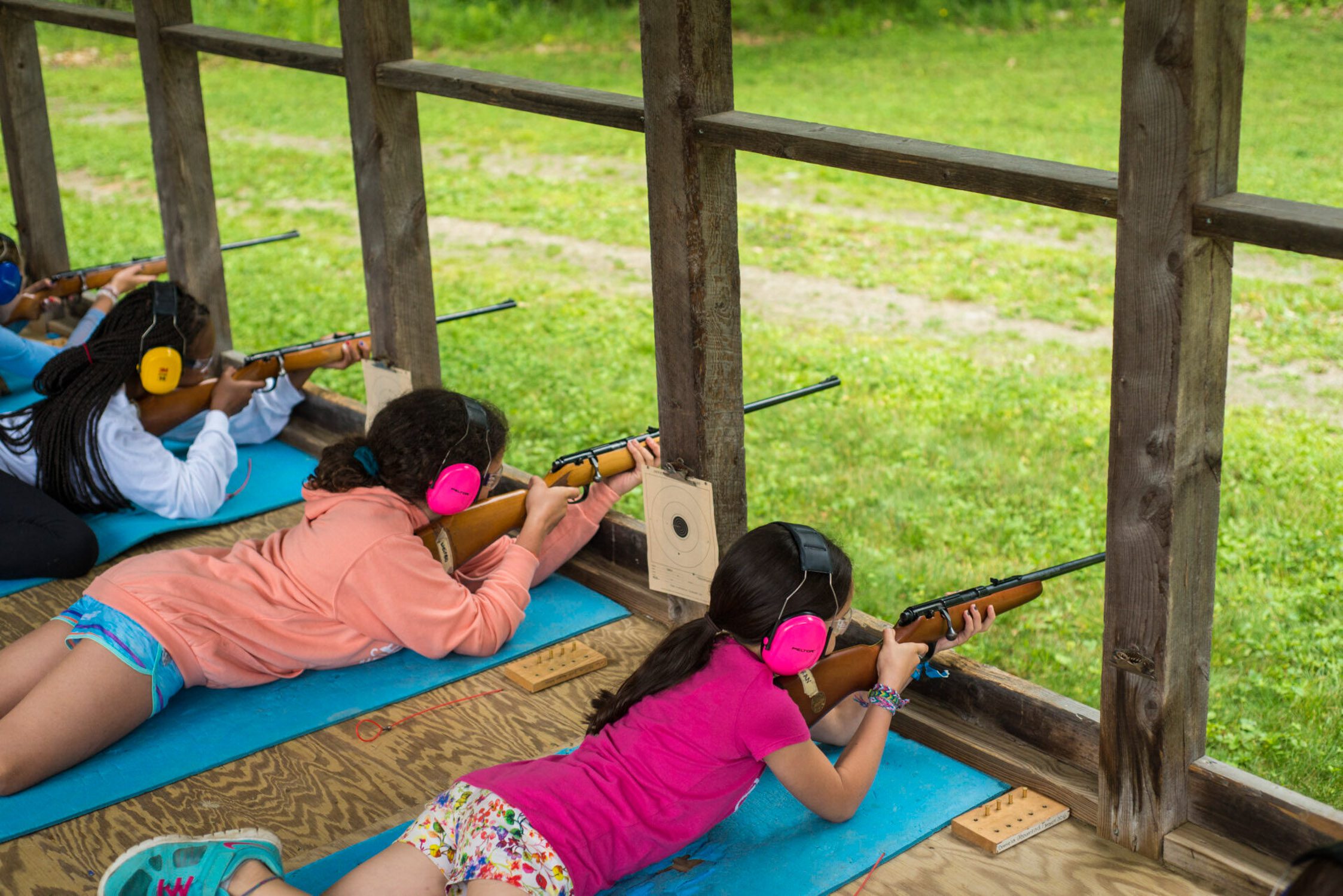 Girls at riflery range