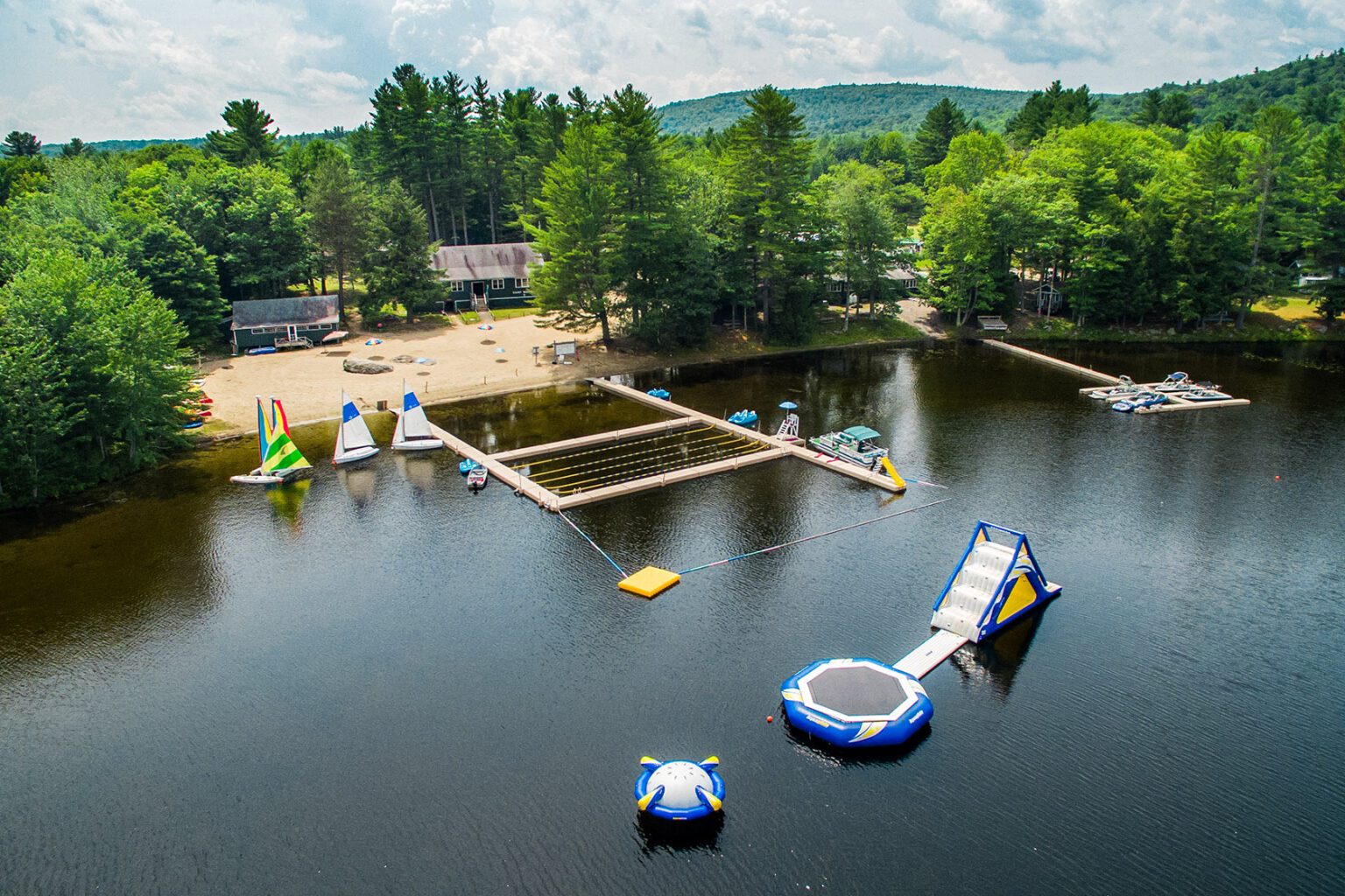 Aerial of Camp Wekeela's waterfront