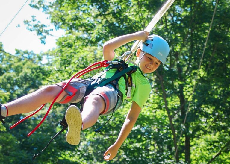 Boy on giant swing