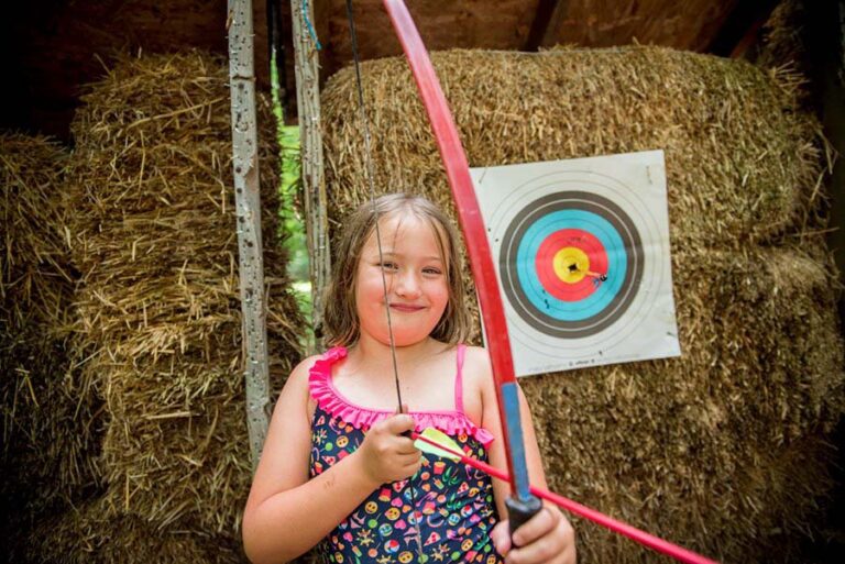 Girl at archery range