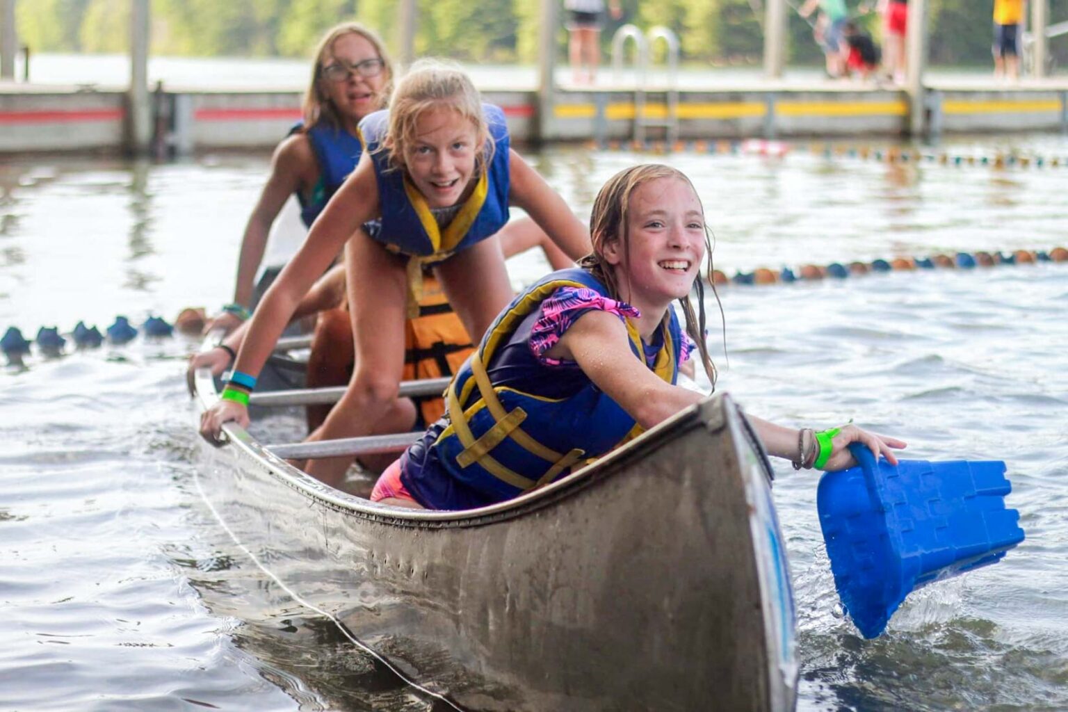 Girls in a canoe
