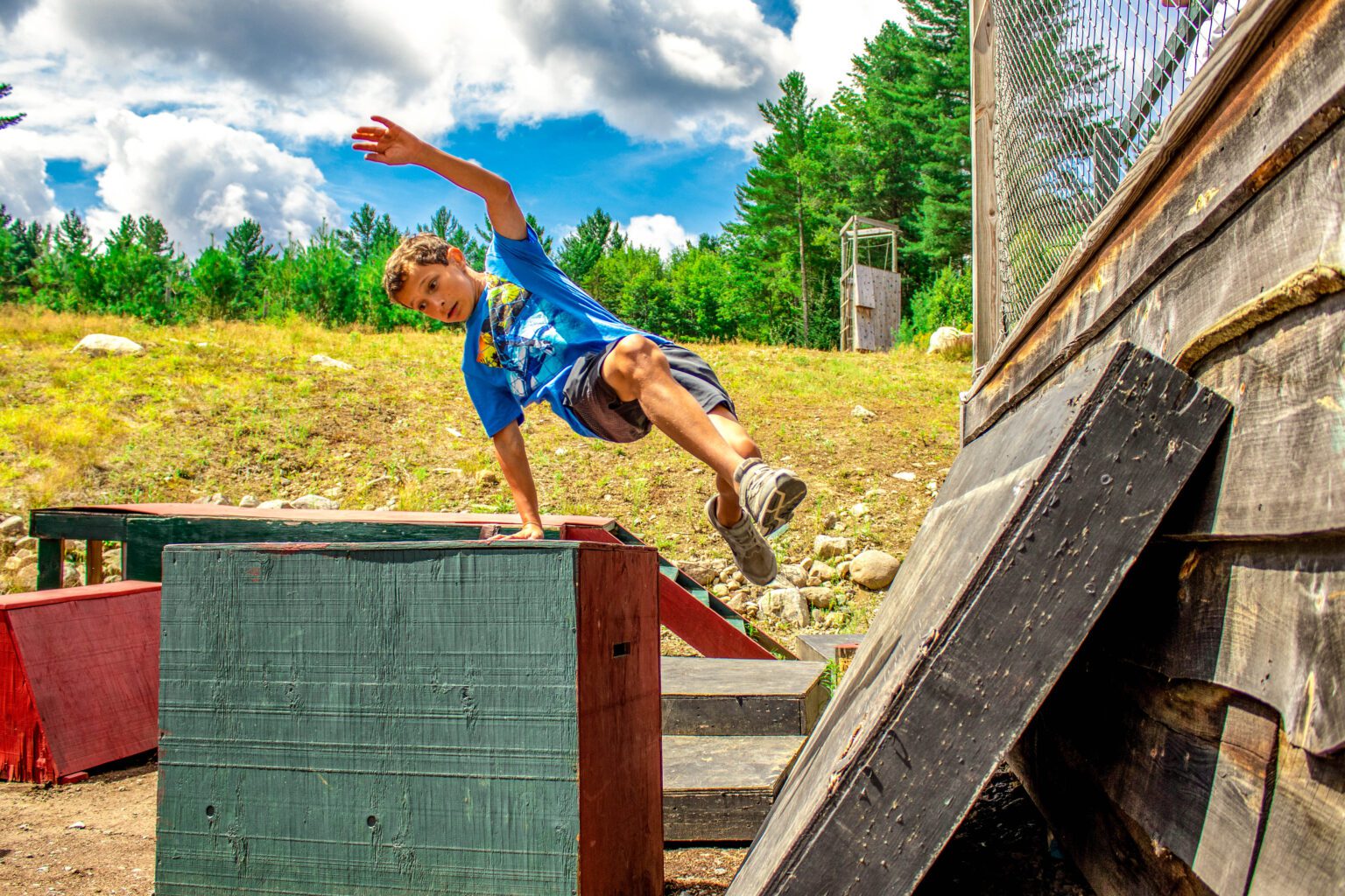 Boy doing parkour