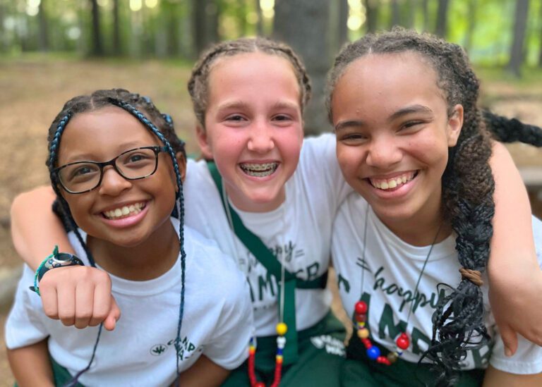 Three cheerful girls